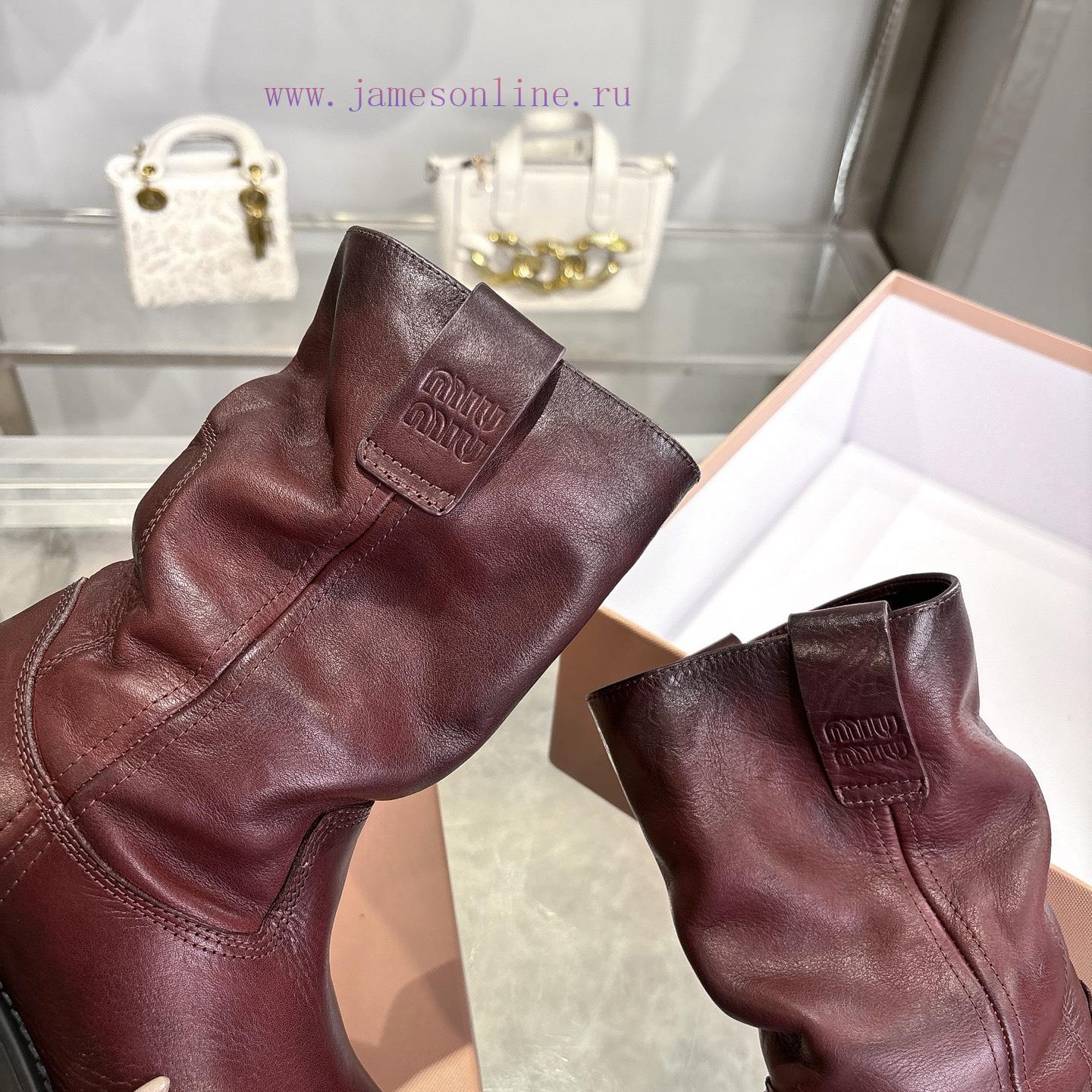 Top TierMiumiu's Absurd Punk Style Autumn/Winter Motorcycle Style Long Boots Relaxation Limited 8ox6d5yr - Image 7