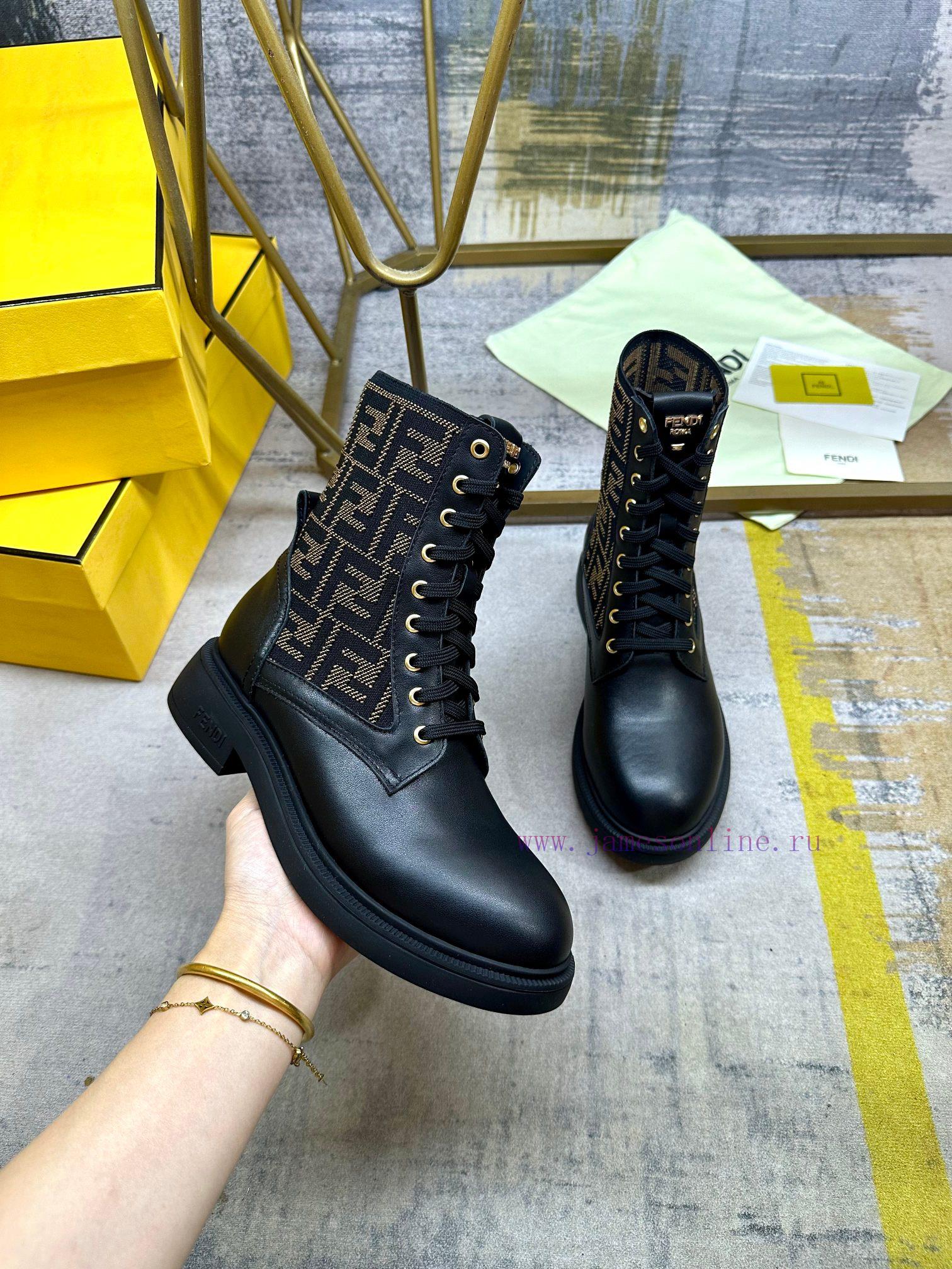 FENDI Filo Round Toe Motorcycle Boots Are Made Of Black Cowhide And Dark Brown Elastic Material it84drnq - Image 2