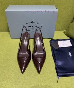 New Prada/Prada 2025ss Autumn/Winter New Product Saffiano Lacquer Leather Strap High Heels Shin bu4n35jq