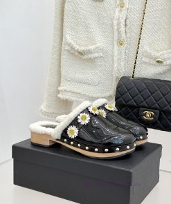 Chanel | Chanel 25K Autumn/Winter New Product DaisyWood Grain Thick Bottom Toe Cover Semi Mop H vwm4m9zf