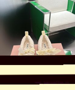 K003) Miu Miu 25ss Autumn/Winter New Bow Mary Jane Lamb Wool Ballet Shoes Single ShoesOn This W nep5el1d