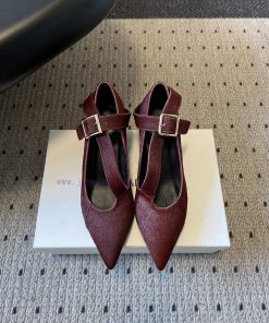 Khait * 26ss Pointed Straight Strap Metal Buckle Low Heel High-heeled ShoesAdopting A Pointed S c5us0xpc