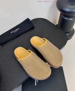 Saintlauren * 25ss Autumn/Winter Diamond Mill Half Slippers Casual ShoesThe Upper Of The Shoe I gpjd92w8