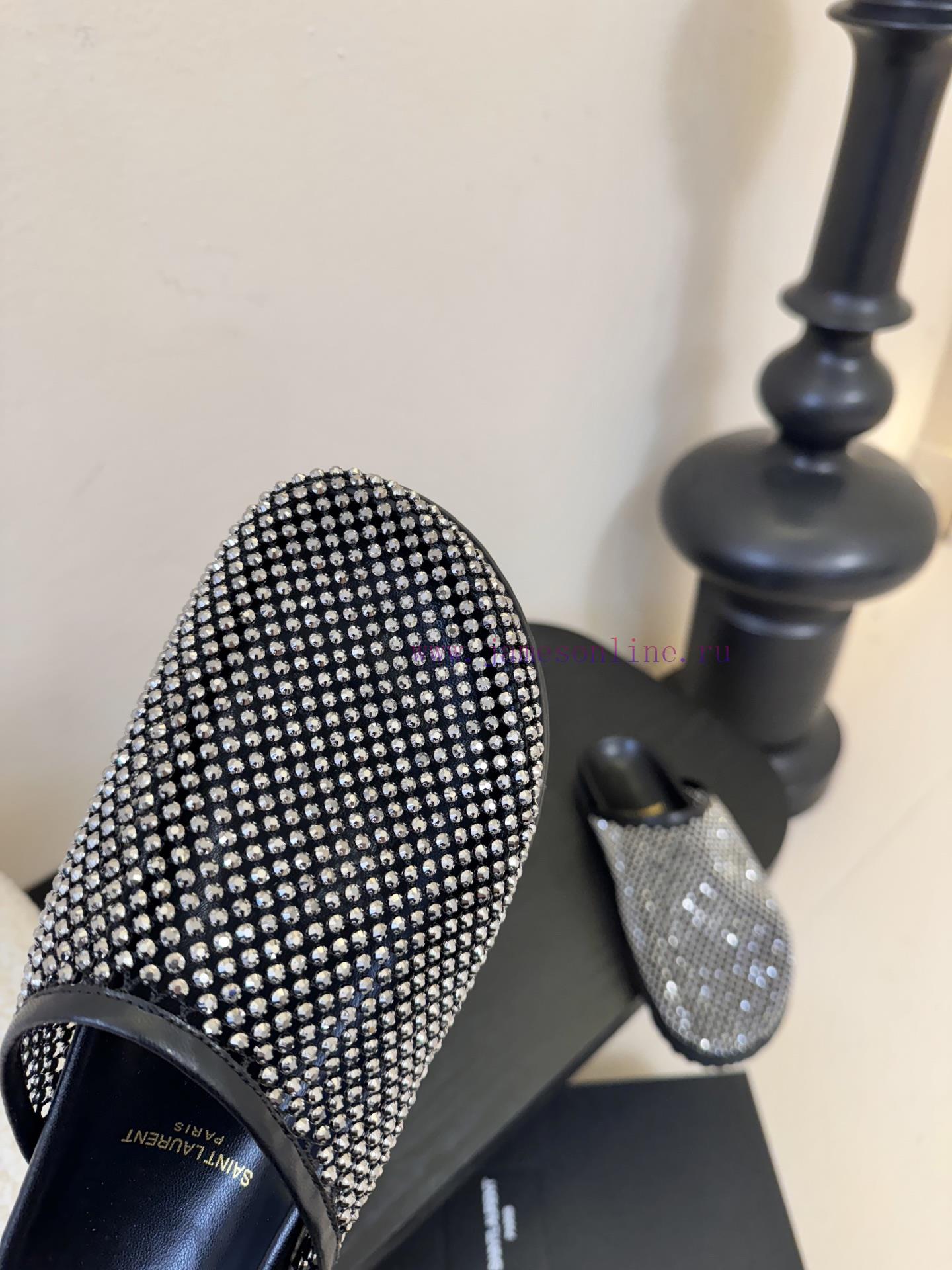 Saintlauren * 25ss Autumn/Winter Diamond Mill Half Slippers Casual ShoesThe Upper Of The Shoe I cbej6zea - Image 7