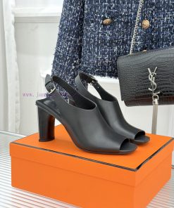 Herm è S/Herm è S 25WF New Vintage ProductFish Mouth Back Empty Thick Heel SandalsReshaping Ret owsrrmq6