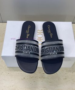 Dior 2026 Early Spring New DWAY Flat Bottom Straight Drag Jelly Colored Women's Shoes CD Letter 86gbqqxe