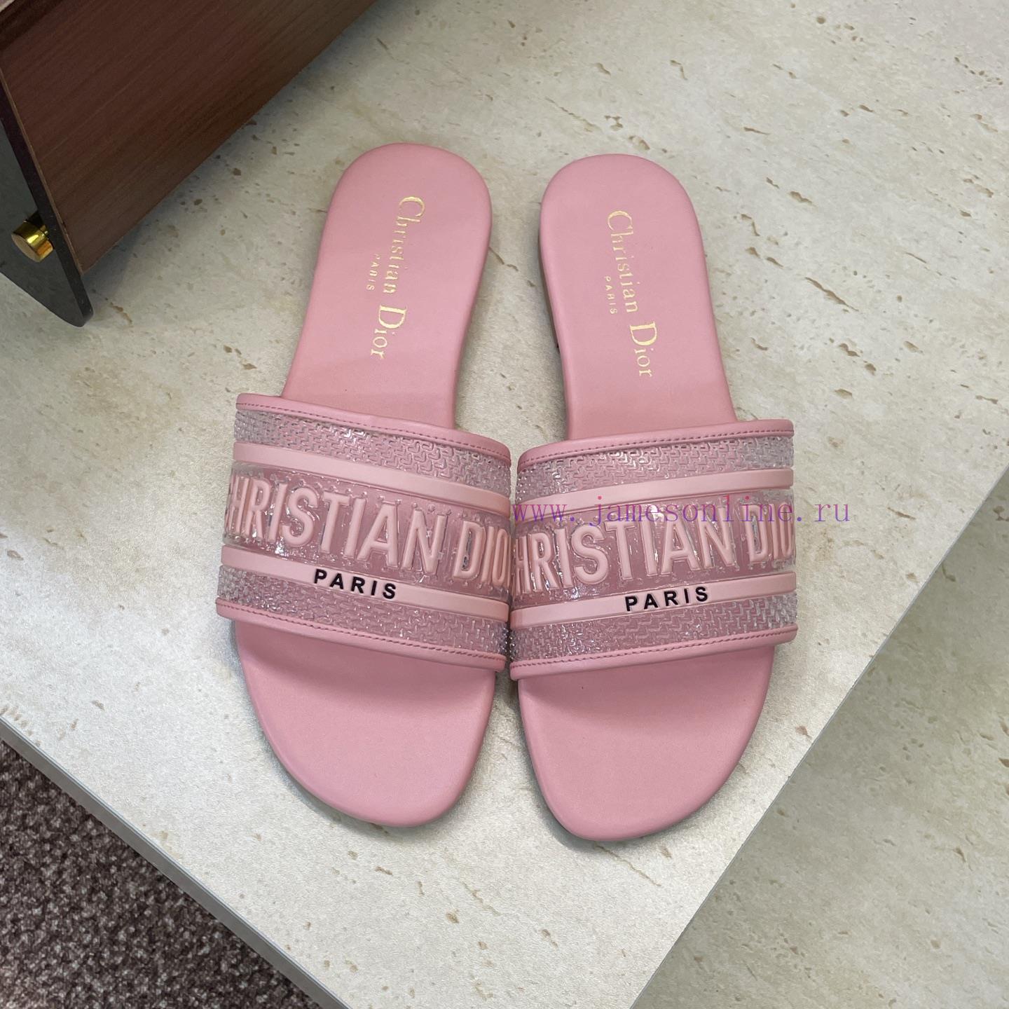 Dior 2026 Early Spring New DWAY Flat Bottom Straight Drag Jelly Colored Women's Shoes CD Letter wkmlalr1