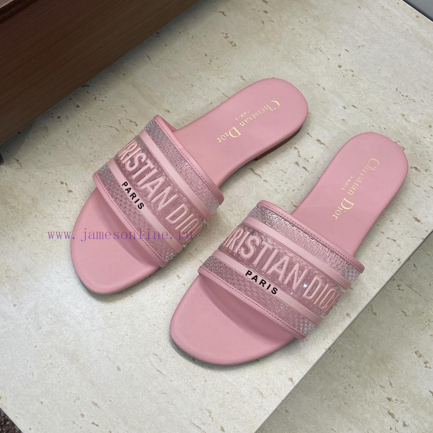 Dior 2026 Early Spring New DWAY Flat Bottom Straight Drag Jelly Colored Women's Shoes CD Letter wkmlalr1 - Image 3