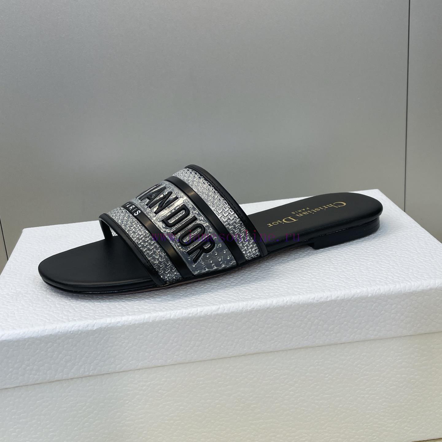 Dior 2026 Early Spring New DWAY Flat Bottom Straight Drag Jelly Colored Women's Shoes CD Letter kvi9g8e6 - Image 7