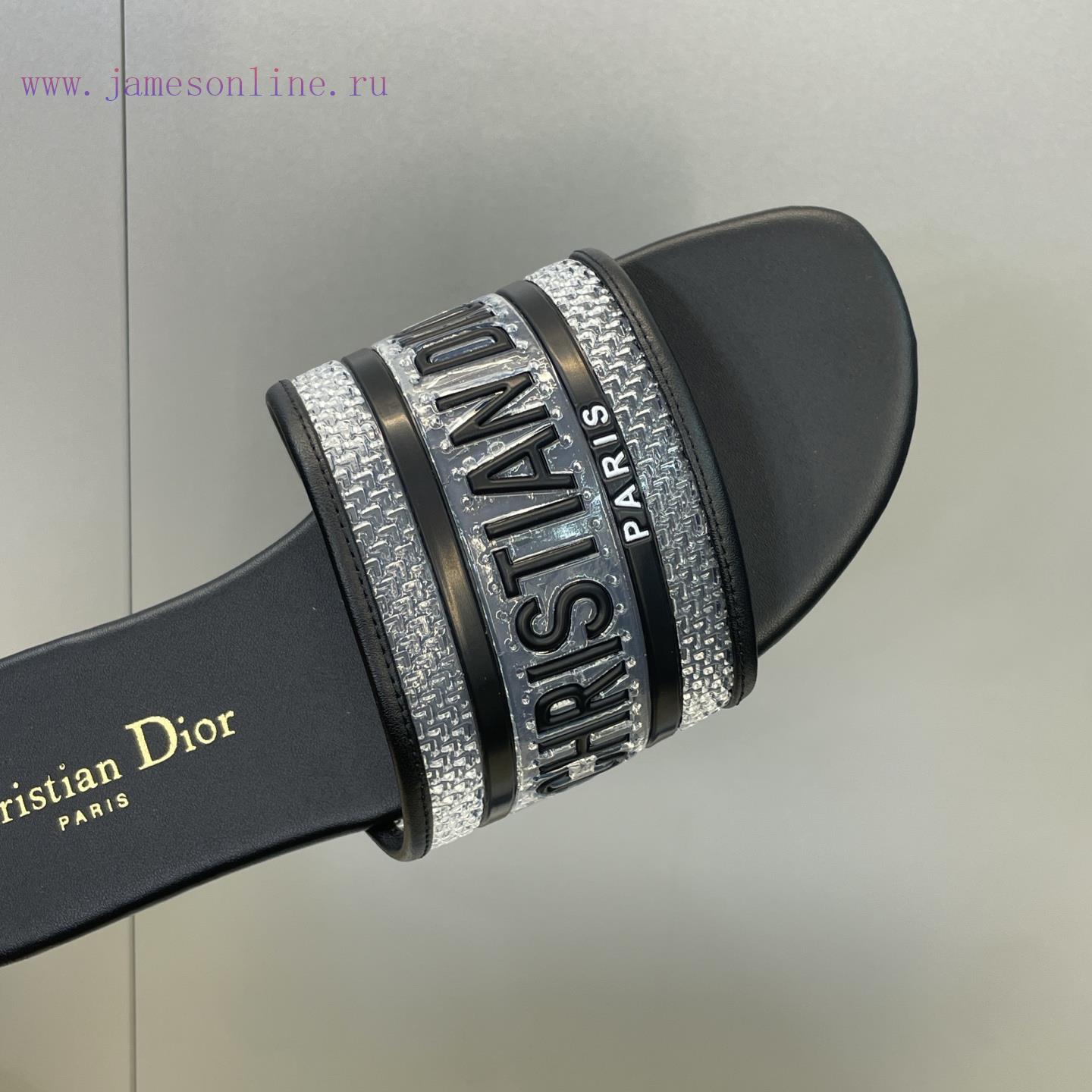 Dior 2026 Early Spring New DWAY Flat Bottom Straight Drag Jelly Colored Women's Shoes CD Letter kvi9g8e6 - Image 8