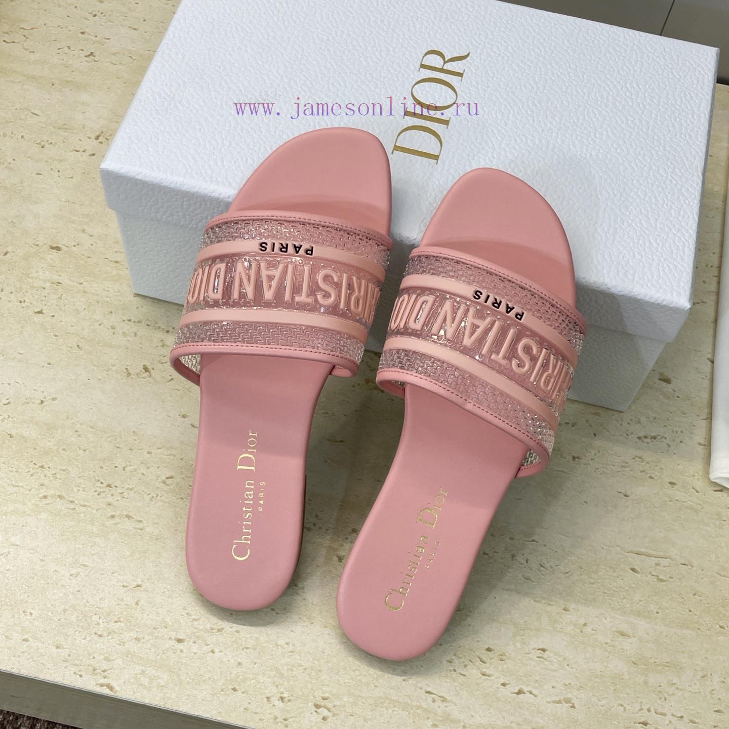 Dior 2026 Early Spring New DWAY Flat Bottom Straight Drag Jelly Colored Women's Shoes CD Letter wkmlalr1 - Image 5