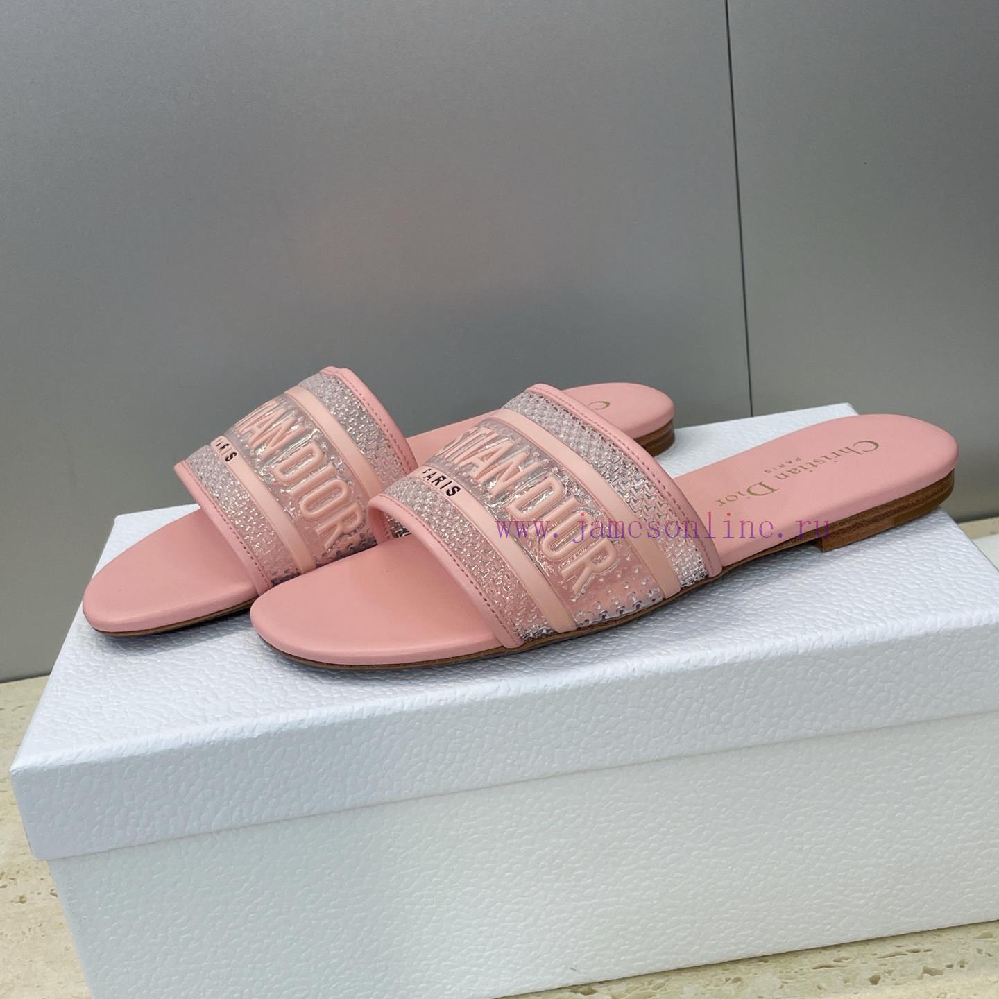 Dior 2026 Early Spring New DWAY Flat Bottom Straight Drag Jelly Colored Women's Shoes CD Letter wkmlalr1 - Image 6