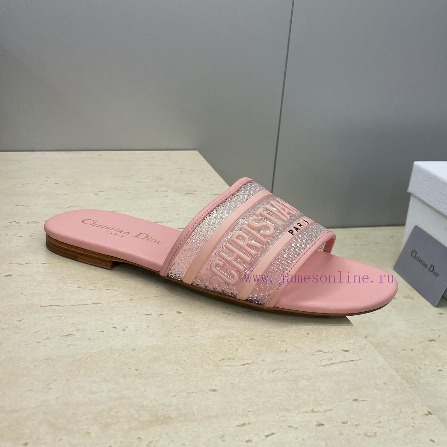 Dior 2026 Early Spring New DWAY Flat Bottom Straight Drag Jelly Colored Women's Shoes CD Letter wkmlalr1 - Image 7