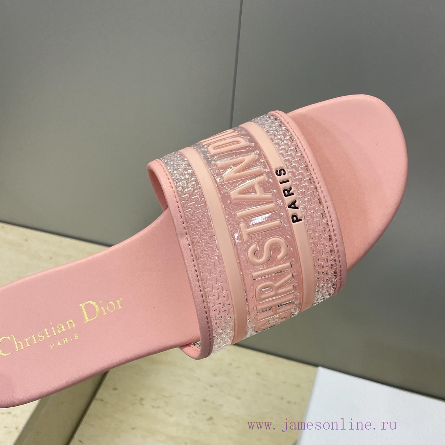 Dior 2026 Early Spring New DWAY Flat Bottom Straight Drag Jelly Colored Women's Shoes CD Letter wkmlalr1 - Image 8