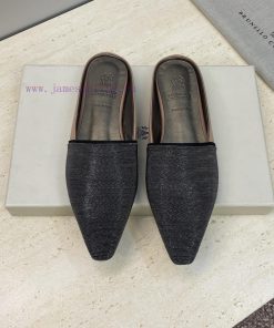 Brunello Cucineli 2026 Early Spring New Beaded Women's Shoes BC Flat Bottomed Square Toe Color 0gpim8fv