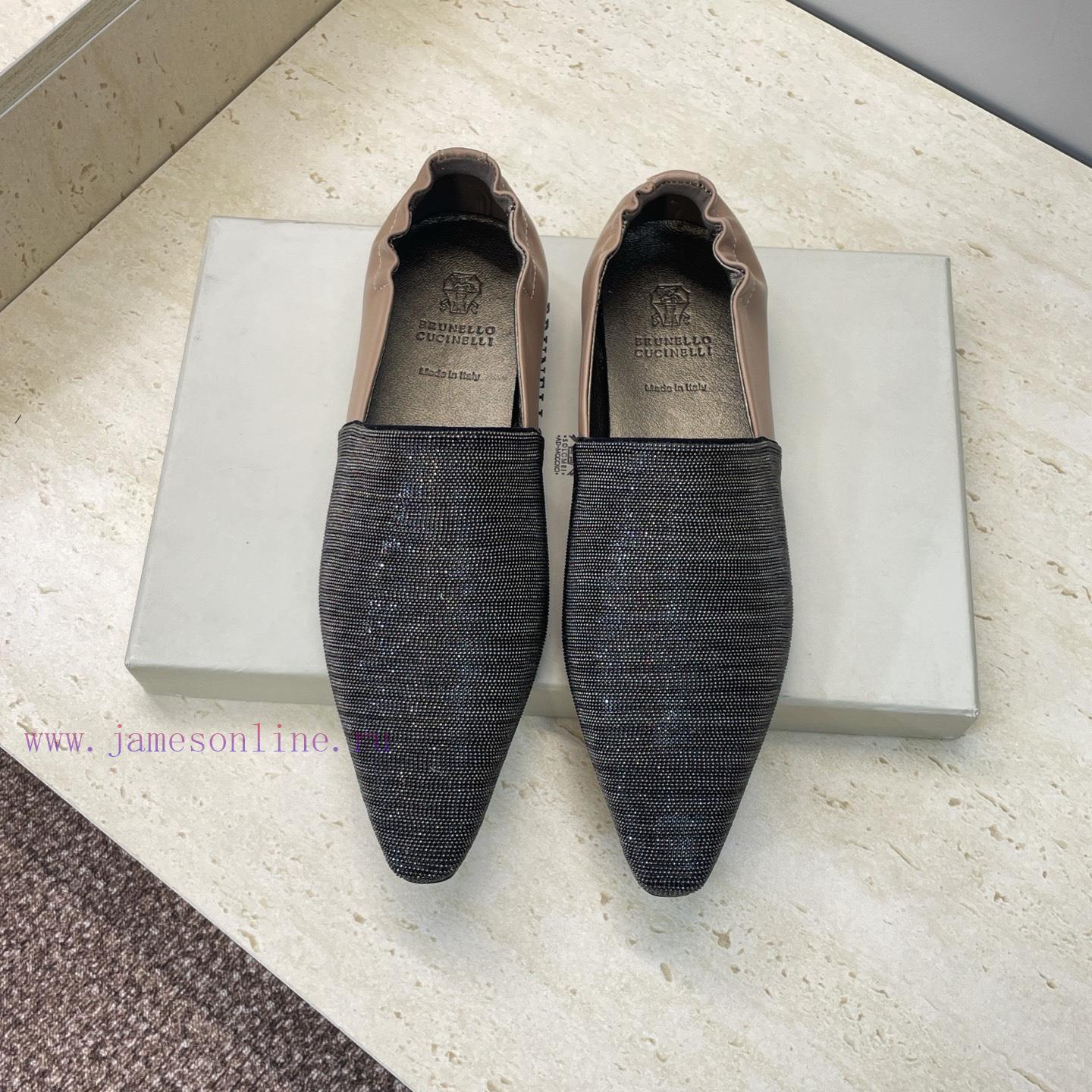 Brunello Cucineli 2026 Early Spring New Beaded Women's Shoes BC Flat Bottomed Square Toe Color ucqrh09u