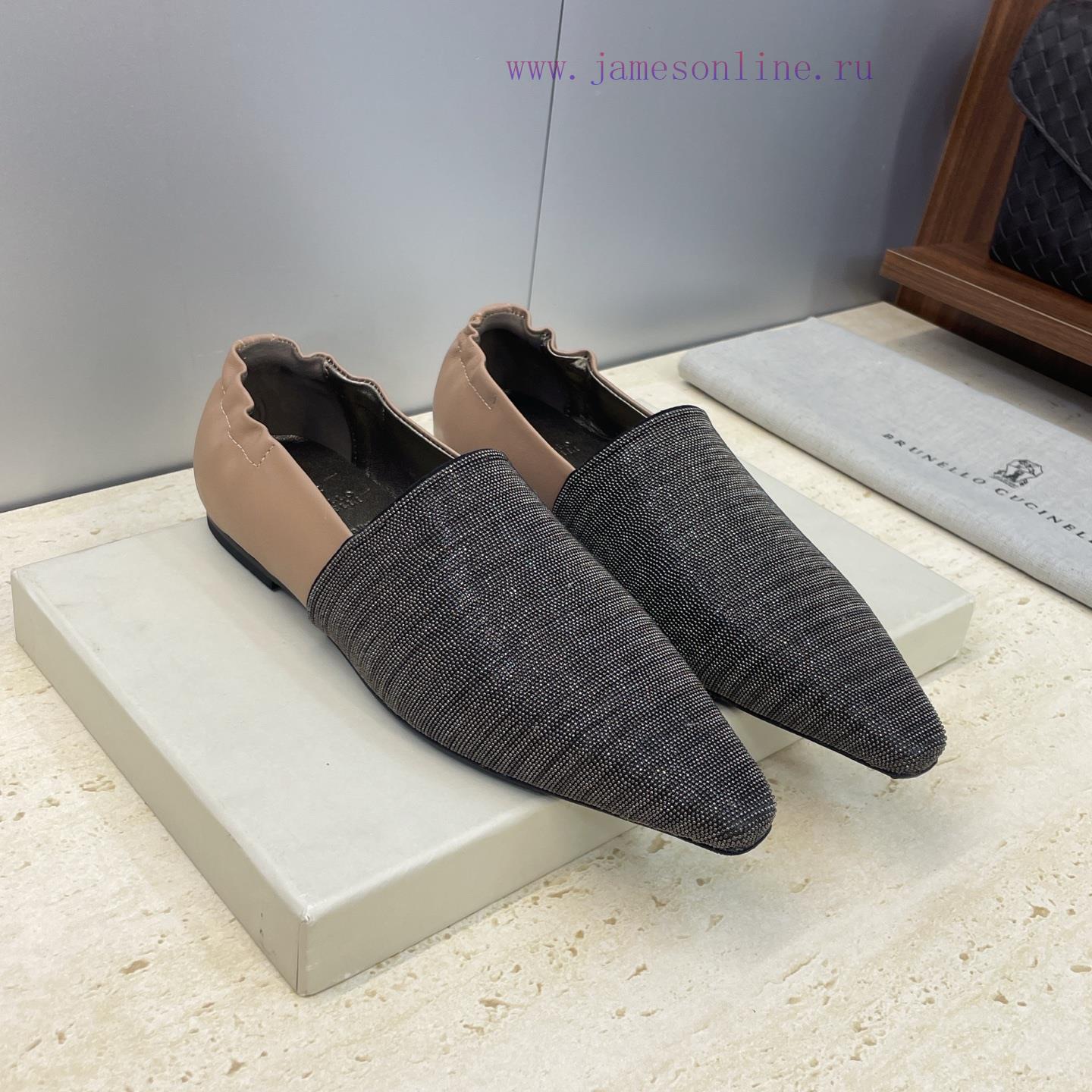 Brunello Cucineli 2026 Early Spring New Beaded Women's Shoes BC Flat Bottomed Square Toe Color ucqrh09u - Image 4