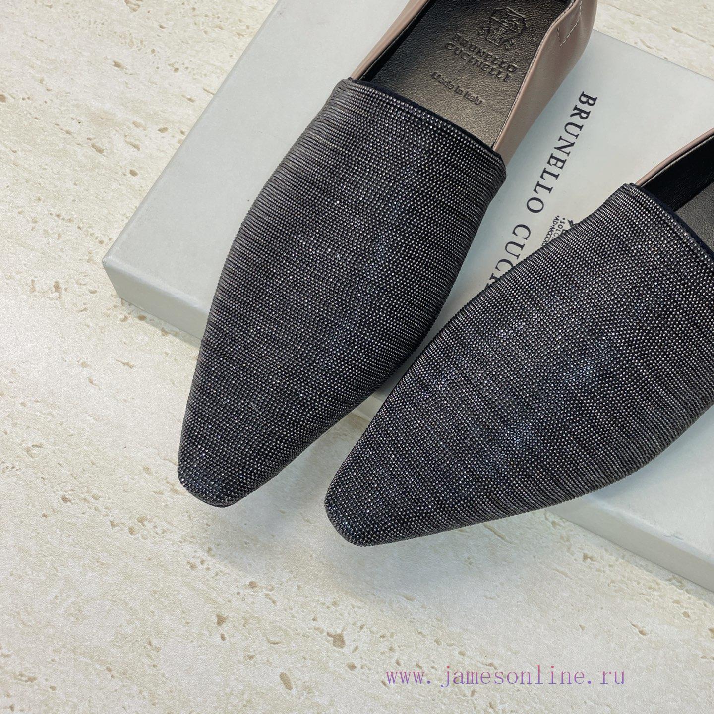 Brunello Cucineli 2026 Early Spring New Beaded Women's Shoes BC Flat Bottomed Square Toe Color ucqrh09u - Image 8
