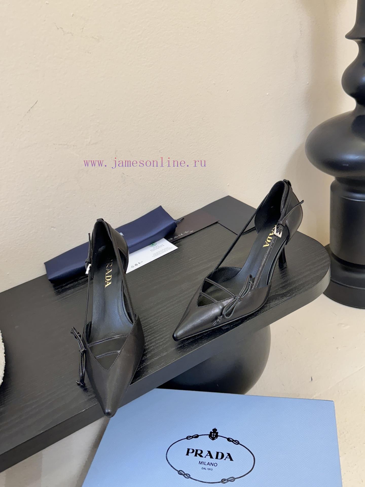 Prada 26ss Classic Triangle Logo Pointed Small High Heel Single ShoeThe Combination Of Sharp Po 3i7qu1nv - Image 4