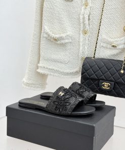 Chanel | Chanel 26C Spring/Summer New ProductsWoven Double C Flat Flat SlippersWhen The Double 328ok2r5
