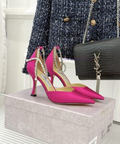 Jimmy Choo/Jimmy Zhou Classic Water Diamond Chain TipSilk Hollow High-heeled SandalsThe Superb po0z5asr