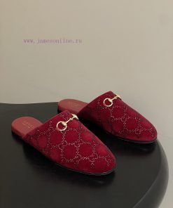 -2026 Spring/Summer New Gucci GG Gucci Water Diamond Swan Suede Mill Shoes Classic Horseneck Bu j70ttl9h