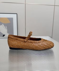 26ss PRADA Summer New Genuine Fur Woven Shoes PRAD Summer Limited Edition Prada Grass Woven Sho 58395rov