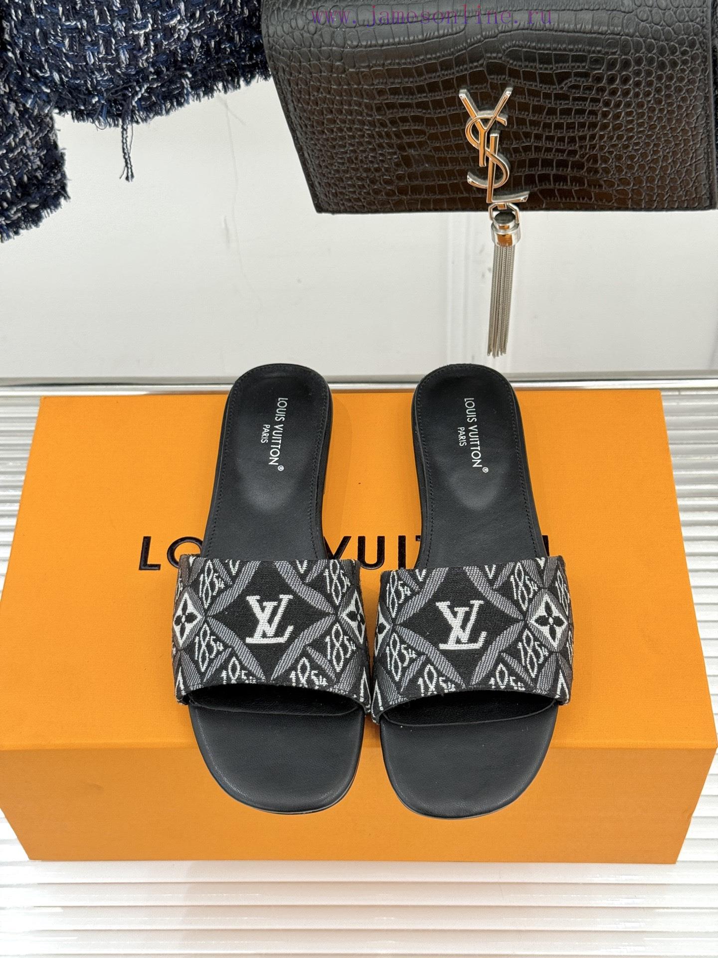 L * V Donkey Classic Explosive Printed Flat SlippersWith The Iconic Louis Vuitton MONOGRAM Flow 5kshse7k - Image 5