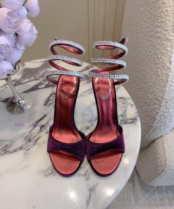 Ren * Caovell *'s New Snake Shaped Rhinestone High-heeled Sandals Always Exude A Fairy Like Aur 4p52f5f2