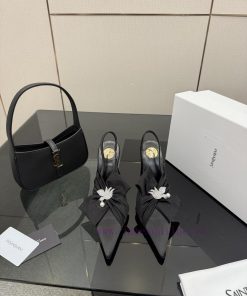 Top TierSaint Laurent/Saint Laurent Bow Sandals Pointed High Heels YSL Sister's Beautiful Objec pckkqhfb