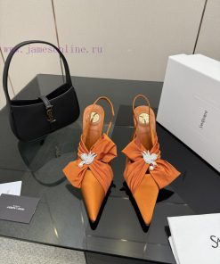 Top TierSaint Laurent/Saint Laurent Bow Sandals Pointed High Heels YSL Sister's Beautiful Objec hblu4zlp