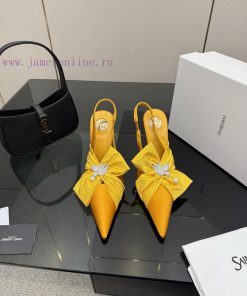 Top TierSaint Laurent/Saint Laurent Bow Sandals Pointed High Heels YSL Sister's Beautiful Objec w0izir5q