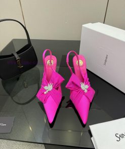 Top TierSaint Laurent/Saint Laurent Bow Sandals Pointed High Heels YSL Sister's Beautiful Objec c2qjuujq