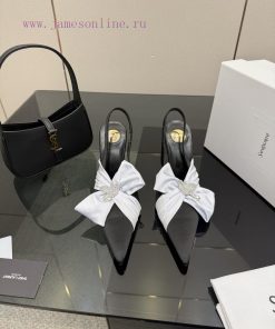 Top TierSaint Laurent/Saint Laurent Bow Sandals Pointed High Heels YSL Sister's Beautiful Objec 1ocd5yxb