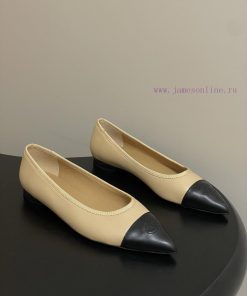 -2026 Spring/Summer New Chanel 26P Pointed Ballet Shoes Classic Double Color Embroidered Double ifqpkri7