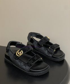 26Ss Spring/summer New Gucci Classic Double G-button Velcro Beach Slippers GG Gucci Rhinestone iak1g8k3