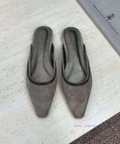 Brunello Cucineli 2026 Early Spring New Beaded Women's Shoes BC Flat Bottomed Small Square Toe icagaoft