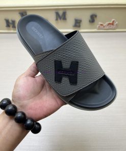 Hermes Official Website Latest Synchronized New Oran Leather Surface H Slippers Paris Original ahs3bfmd