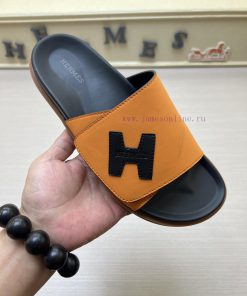 Hermes Official Website Latest Synchronized New Oran Leather Surface H Slippers Paris Original o2xkrjri