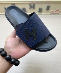 Hermes Official Website Latest Synchronized New Oran Leather Surface H Slippers Paris Original 43h7hdci