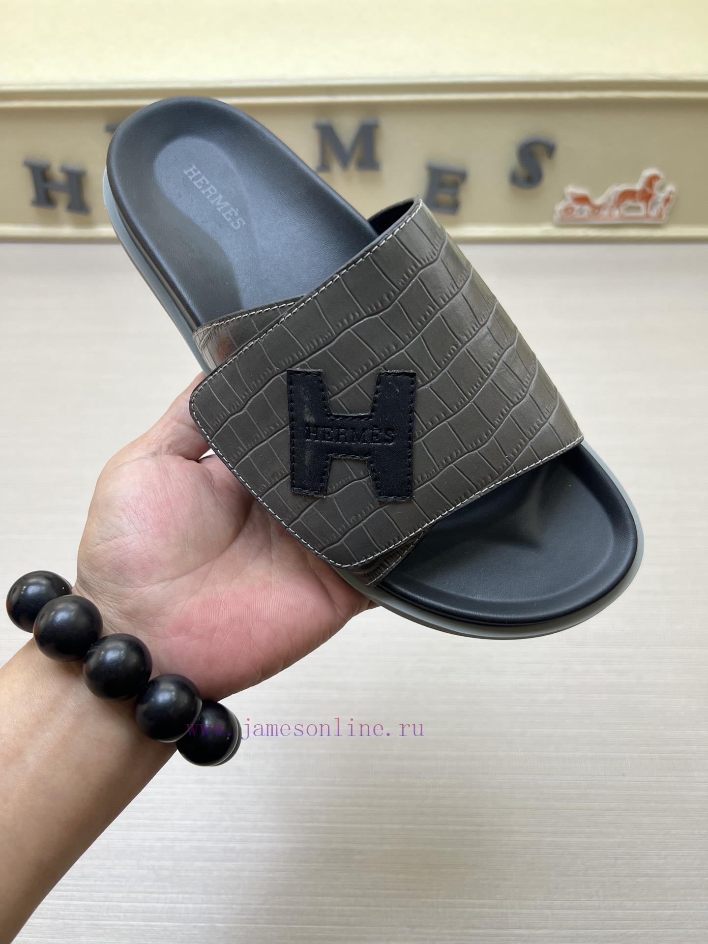 Hermes Official Website Latest Synchronized New Oran Leather Surface H Slippers Paris Original 6itnh8wd