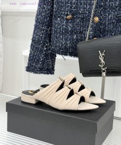 Saint Laurent YSL Saint Laurent 26WF New ProductRhinestone Buckle Sexy Silk Pointed Flat Bottom ib54wy7l