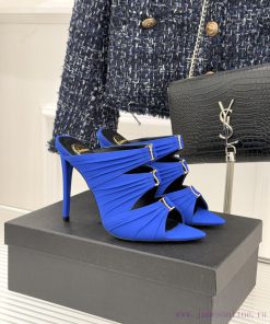 Saint Laurent YSL Saint Laurent 26WF New ProductRhinestone Buckle Sexy Silk Pointed Flat Bottom tn0fbnrw