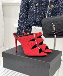 Saint Laurent YSL Saint Laurent 26WF New ProductRhinestone Buckle Sexy Silk Pointed Flat Bottom nlwl95k5