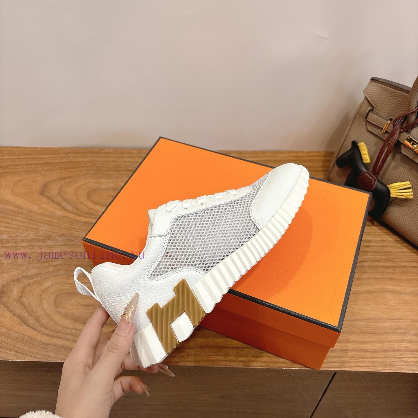 Men's 20 Couple's Hermes 26ss Early Spring White Shoes With Last Design And British Retro Style m9a2gmae - Image 9